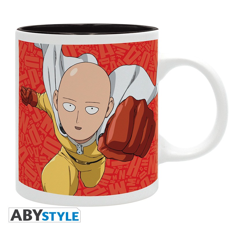 Saitama One Punch Man Funny Face Black Travel Mug - Hatsline